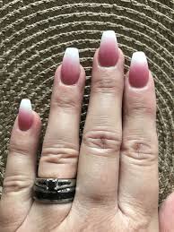 Black And Light Pink Ombre Nails Coffin Shaped Dark Pink And White Ombre Nails I Love My Nails Pink White Nails Pink Ombre Nails Ombre Nails
