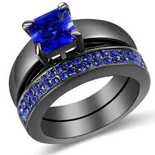 Black And Blue Wedding Rings For Her Pin On Wedding Ring For Her