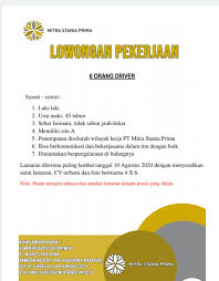 Check spelling or type a new query. Info Loker Driver Terbaru Lokercumacuma