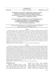 Berandabahasa sunda onlinepepatah hidup dalam peribahasa bahasa sunda dan maknanya. Pdf Fenomena Ungkapan Tradisional Bahasa Sunda Di Kota Bandung Kajian Sosiolinguistik The Phenomenon Of Sundanese Language Traditional Expression In Bandung City Sociolinguistics Analysis