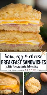 Ham Egg Cheese Breakfast Sandwiches Delicious Breakfast Recipes Breakfast Sandwich Eggs Cheese Breakfast