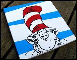Shop the latest cat in the hat wall deals on aliexpress. Cat In The Hat 12x12 Dr Seuss Canvas Wall Art Dr Seuss Art Elementary School Art School Art Projects