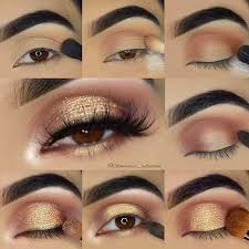 21 Easy Step By Step Makeup Tutorials From Instagram Stayglam Golden Eye Makeup Gold Eye Makeup Tutorial Glitter Makeup Tutorial