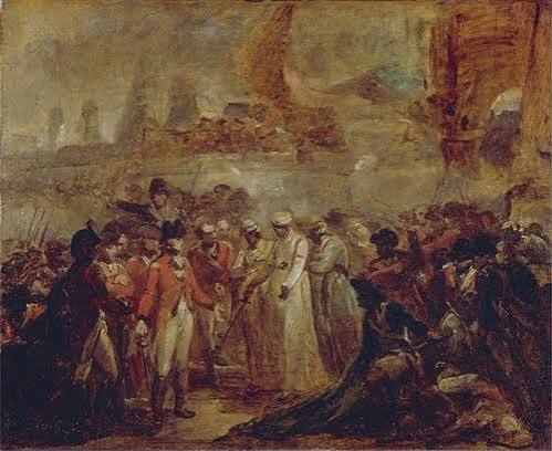 The Surrender of the Two Sons of Tipu Sahib, Sultan of Mysore, to Sir David Baird - Artvee