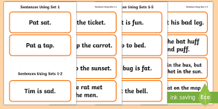 The words in a genuine pangram (one in which each letter appears only once) are . Phase 2 Sentence Cards