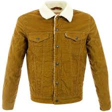 Levi S Sherpa Trucker Jacket In Black And Brown Corduroy Retro To Go Jackets Trucker Jacket Levis Sherpa Jacket