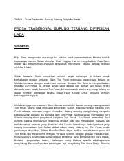 Burung terbang dipipiskan ladamengharapkanhasildaripadasesuatuyangbelumpasti antologi sejadah rindu dibentang oleh intan maisarah binti mohd junaidi dan nura… Prosa Tradisional Burung Terbang Dipipiskan Lada Docx Tajuk Prosa Tradisional Burung Terbang Dipipiskan Lada Prosa Tradisional Burung Terbang Course Hero