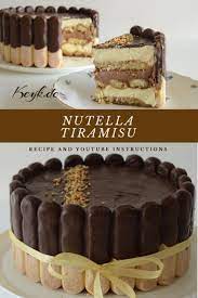 nutella tiramisu no bake cake torte recipe charlotte dessert nutella tiramisu recipe