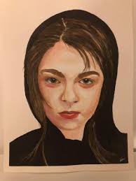 Here's another kitty I did last fall. Just messing around with different  colors. Occasionally I paint portraits of people's pets. I feel so much  more relaxed when I do a painting that