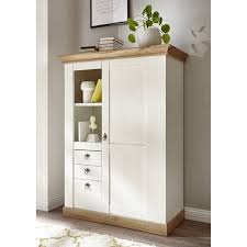 Homfa kommode sideboard schrank schubladenkommode highboard anrichte mit 2 türen 5 fächern weiß 80 x 23 5. Landhaus Highboard Kommode In Pinie Weiss Matt Linares 61 Absetzungen W