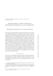 Pdf Ecological Integrity A Relevant Concept For International Environmental Law In The Anthropocene