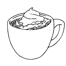 Hot Chocolate Mug Coloring Page Printable Hot Chocolate Mug Hot Chocolate Coloring Pages