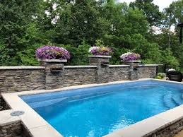 Viking Empress Rectangle Viking Empress 12 X 26 X 5 6 Elevated 20 Inches Above The Deck With 3 Rectangle Pool Backyard Pool Landscaping Pool Landscaping