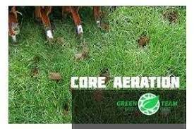 Aerate Your Lawn In Fall For The Greenest Results Compaction Can Be Caused By A Number Of Things Excessive Traffic Hard Ra Aerate Lawn Core Aeration Lawn Care