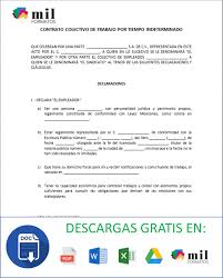 Los sustantivos colectivos son palabras que se encuentran en singular, pero que designan una agrupación o conjuntos de cosas. Contrato Colectivo De Trabajo Ejemplos Y Formatos Word Y Pdf Para Imprimir