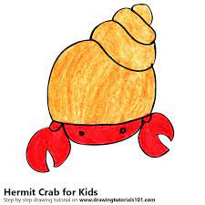 Draw hermit crab in easy steps/ kids drawing/ learn drawing/ easy drawing/ drawing for kids/ step by step drawing/ child art/ kids art Learn How To Draw A Hermit Crab For Kids Animals For Kids Step By Step Drawing Tutorials
