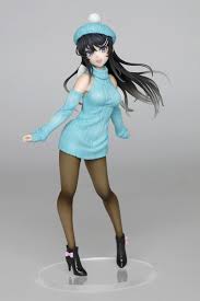 Anime Taito Hentai Action Figure Aobuta Sakurajima Mai Knit Dress Ver Mai  Senpai PVC Action Figure Model Toys 
