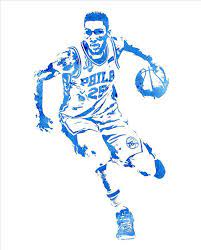 The tee will be available exclusively via @hbx on april 29 with all proceeds going towards the ben simmons family foundation. Ben Simmons Philadelphia 76ers Water Color Pixel Art 1 Art Print By Joe Hamilton Pixel Art Ben Simmons Nba Art