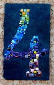 Sur Commande Numero De Maison Plaque De Porte En Mosaique Etsy Numero Maison Mosaique Motifs En Mosaique