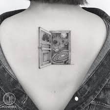 Black And White Space Tattoo Space Travel Made Easy Portal Tattoos Black And Grey Tattoos Cosmos Tattoo Grey Tattoo