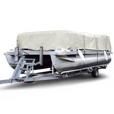 Budge 300 Denier Pontoon Covers Fits Pontoon Boats 24 To 28 Long Gray