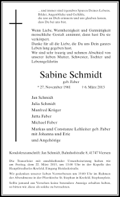 Freddie, chris, paddy and former hosts share memories of their colleague sabine schmitz. Sabine Schmitz Traueranzeige Traueranzeigen Von Sabine Gessner Trauer Anzeigen De We Will Miss Her And Her Cheerful Nature