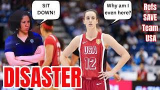 RANT! Caitlin Clark BENCHED In Near DISASTER As Ref's Save SCREWUP Kara Lawson & Team USA
