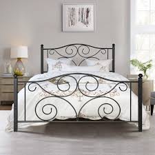 Crafted from iron, it's designed to attach onto a queen or full frame. Antique 12 6 Black Bed Frame Platform Bed With Victorian Metal Headboard Queen Size Easy Set Up Walmart Com Walmart Com