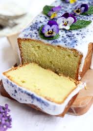 Lemon Curd Loaf With Violet Glaze Cake Recipes Cake Decorating Books Cake Design