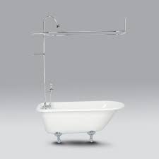 Faucet with handheld shower head for clawfoot bathtub. Clawfoot Tub Wall Mount Shower Enclosure With Faucet And Shower Head Shower Enclosure Clawfoot Tub Shower Shower Faucet