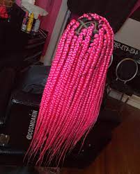 Arin Brown On Instagram Pink Box Braids I Finallyyyyy Got To Do Some Pink Braids And I Got To Practice Pink Box Braids Box Braids Styling Pink Braids