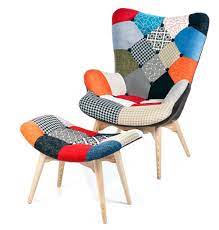 Pieds en bois de hêtre naturel vernis. Fauteuil Featherston Patchwork Fauteuil Salon Design Mobilier De Salon Meuble A Fabriquer Soi Meme