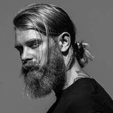 Low Man Bun With Beard Mens Ponytail Hairstyles Ponytail Hairstyles For Men Long Hair Styles Men