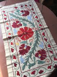 Colorful Table Runner Vintage Suzani Throw Embroidered Table Runner Colorful Embroidered Suzani Runner Vintage Embroidery Throw No8 In 2020 Vintage Embroidery Table Runners Embroidery