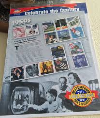 Celebrate The Century 1950s Collectible Stamps Family Fun Etsy Vintage Postage Stamps Vintage Postage Book Stamp