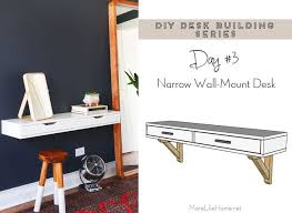 Diy Desk Series 3 Narrow Wall Mounted Desk Wall Mounted Desk Desks For Small Spaces Diy Desk
