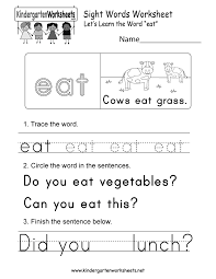 This Is A Sight Word Worksheet For The Word Eat You Can Download Print Or Use It Onl Sight Word Worksheets Kindergarten Worksheets Sight Words Sight Words
