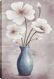 Flower Pot Decor I Floral Art Canvas Print Wall Art In 2020 Floral Art Canvas Floral Art Nature Art Painting