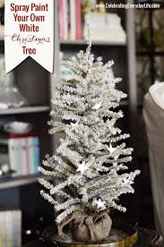 How To Spray Paint Your Own White Christmas Tree Christmas Tree Painting Christmas Diy Christmas House Tour