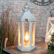 This rustic lamp features a rusty resin lantern base with an amber glass globe, a burlap shade with black accents, and a coordinating rusty finial. White Wash Wooden Table Lamp Lantern Style Vintage Retro Shabby Chic Lighting Ebay