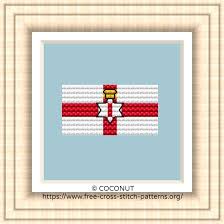 National Flag Of Northern Ireland Cross Stitch Chart Cross