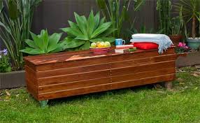 Outdoor storage box seat plans. Diy Outdoor Storage Benches The Garden Glove