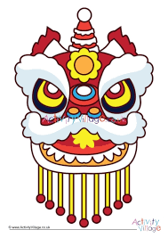 Free printable dance coloring pages. Lion Dance Mask