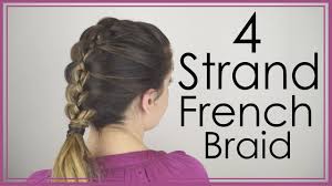 The groom holds a small metal ring with three attached strands. How To Do A 4 Strand French Braid On Yourself Youtube