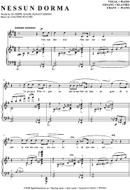 Plácido domingo — nessun dorma 05:14. Nessun Dorma Klavier Gesang Paul Potts G Puccini Pdf Noten Klick Auf Die Noten Um Reinzuhoren Noten Und Playback Zum Klavier Gesang Klaviernoten