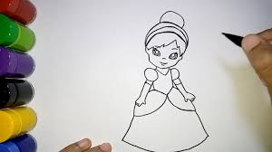 Gambar mewarnai barbie princess untuk anak. Cara Menggambar Princess Cinderella Yang Mudah Untuk Pemula Youtube