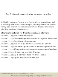 top 8 diversity coordinator resume samples