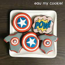 Captain America Baby Shower Cookies Baby Shower Cookies Superhero Cookies Cookies