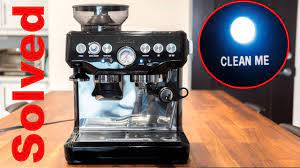 This could be due to your machine not being able to draw water from its tank, and that could be because air might have trapped inside the machine, blocking water supply in the process. Breville Clean Me Light Won T Turn Off Youtube Cleaning Breville Turn Ons