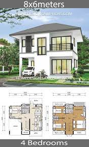 Having your own house is one of every filipino family's dream. Small House Plans 8x6m With 4 Bedrooms In 2020 Small House Plans Sims House Plans House Plans Farmhouse